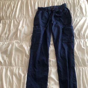 Jaanuu Straight Leg Cargo Pants Scrubs XS Navy
